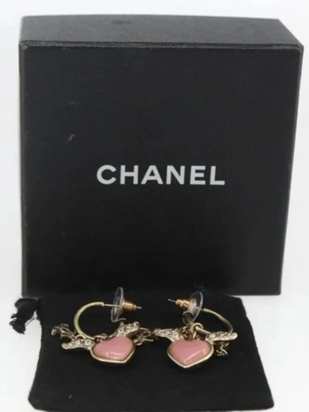 CHANEL COCO Mark Pierce metal Gold Tone CC Auth 163747SAM